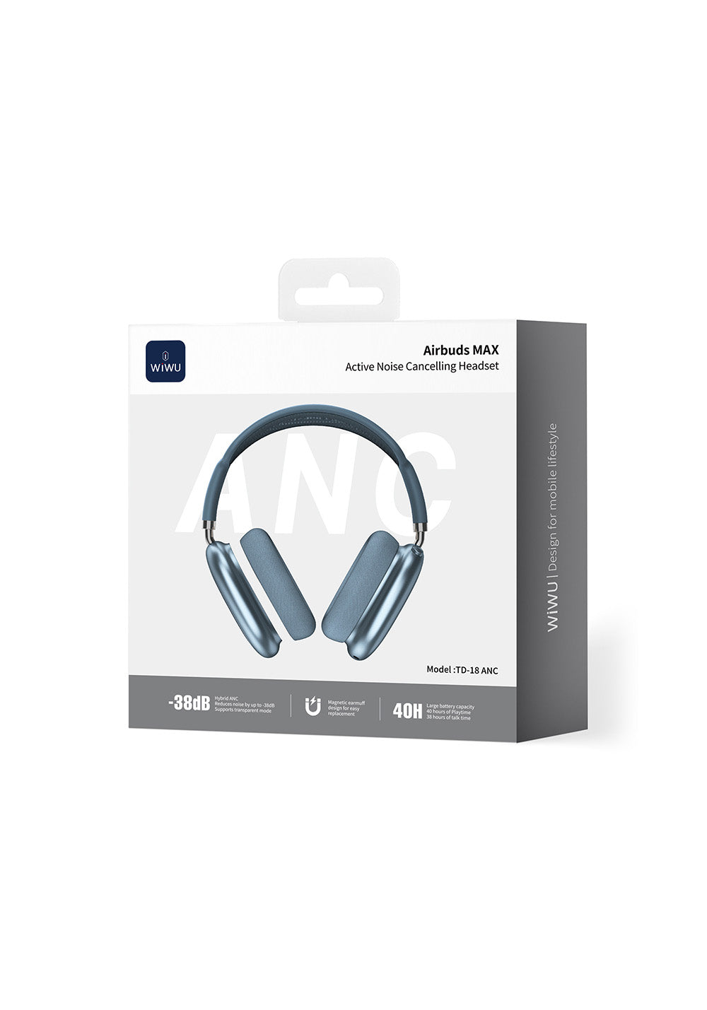 Wiwu Airbuds Max TD-18 ANC Aktif Gürültü Önleyicili Kulak Üstü Bluetooth Kulaklık v6.0