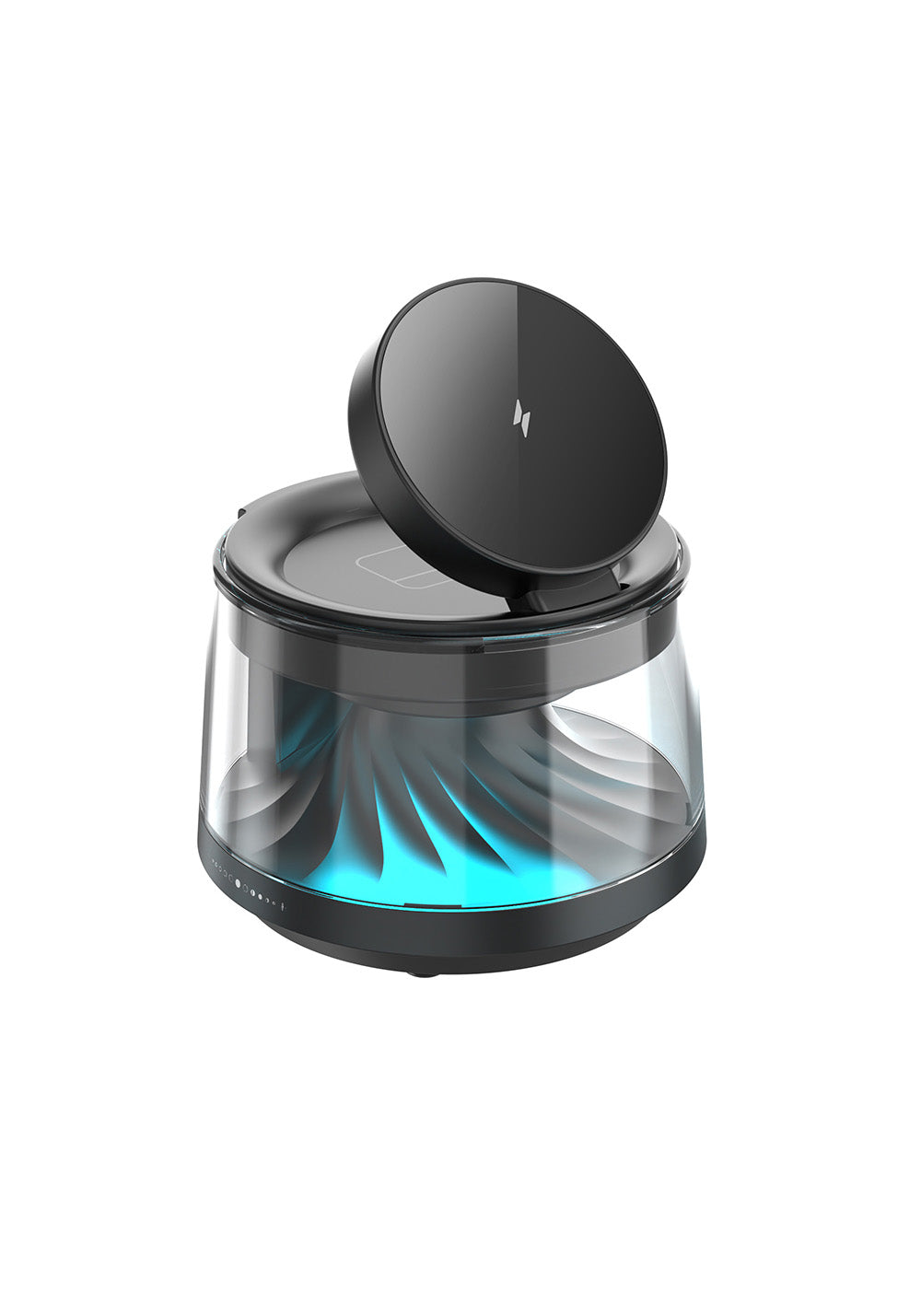 Wiwu Wi-W039 5in1 Kablosuz Şarj Standı Ambiyans Işıklı Bluetooth Speaker Hoparlör Özellikli 15W