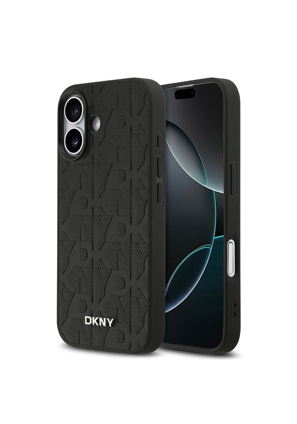 Apple iPhone 17 Kılıf DKNY Orijinal Lisanslı Manyetik Şarj Uyumlu 3D Yazılı Grid Pattern Kapak