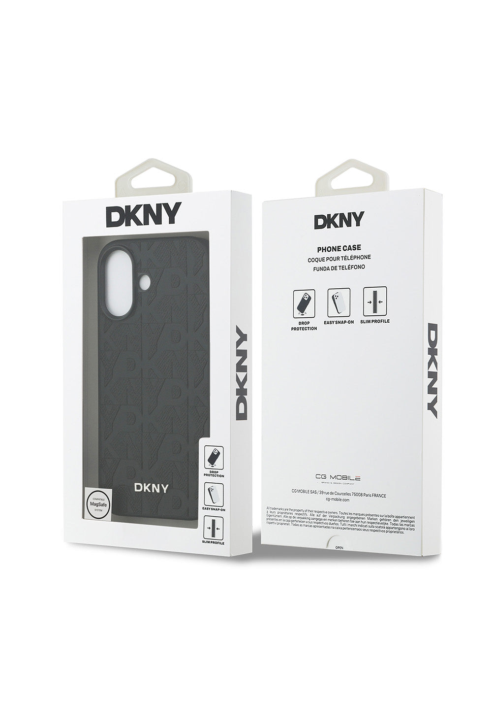 Apple iPhone 17 Kılıf DKNY Orijinal Lisanslı Manyetik Şarj Uyumlu 3D Yazılı Grid Pattern Kapak