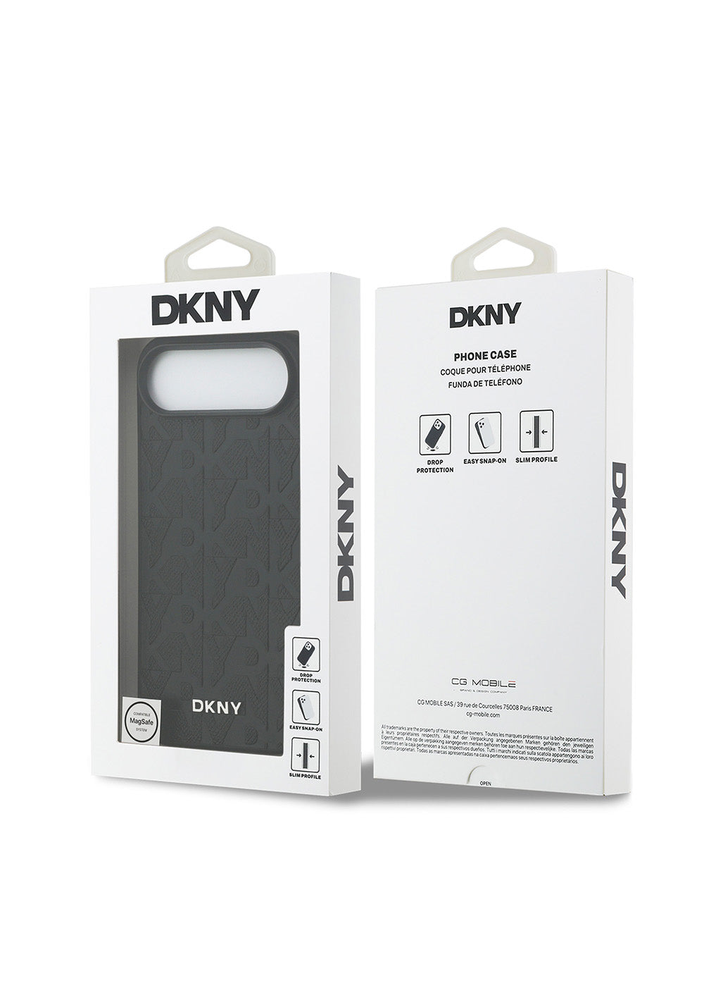 Apple iPhone 17 Air Kılıf DKNY Orijinal Lisanslı Manyetik Şarj Uyumlu 3D Yazılı Grid Pattern Kapak