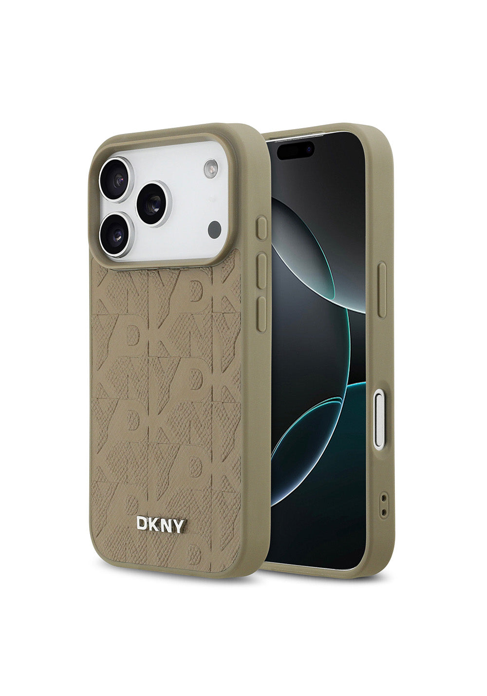 Apple iPhone 17 Pro Kılıf DKNY Orijinal Lisanslı Manyetik Şarj Uyumlu 3D Yazılı Grid Pattern Kapak