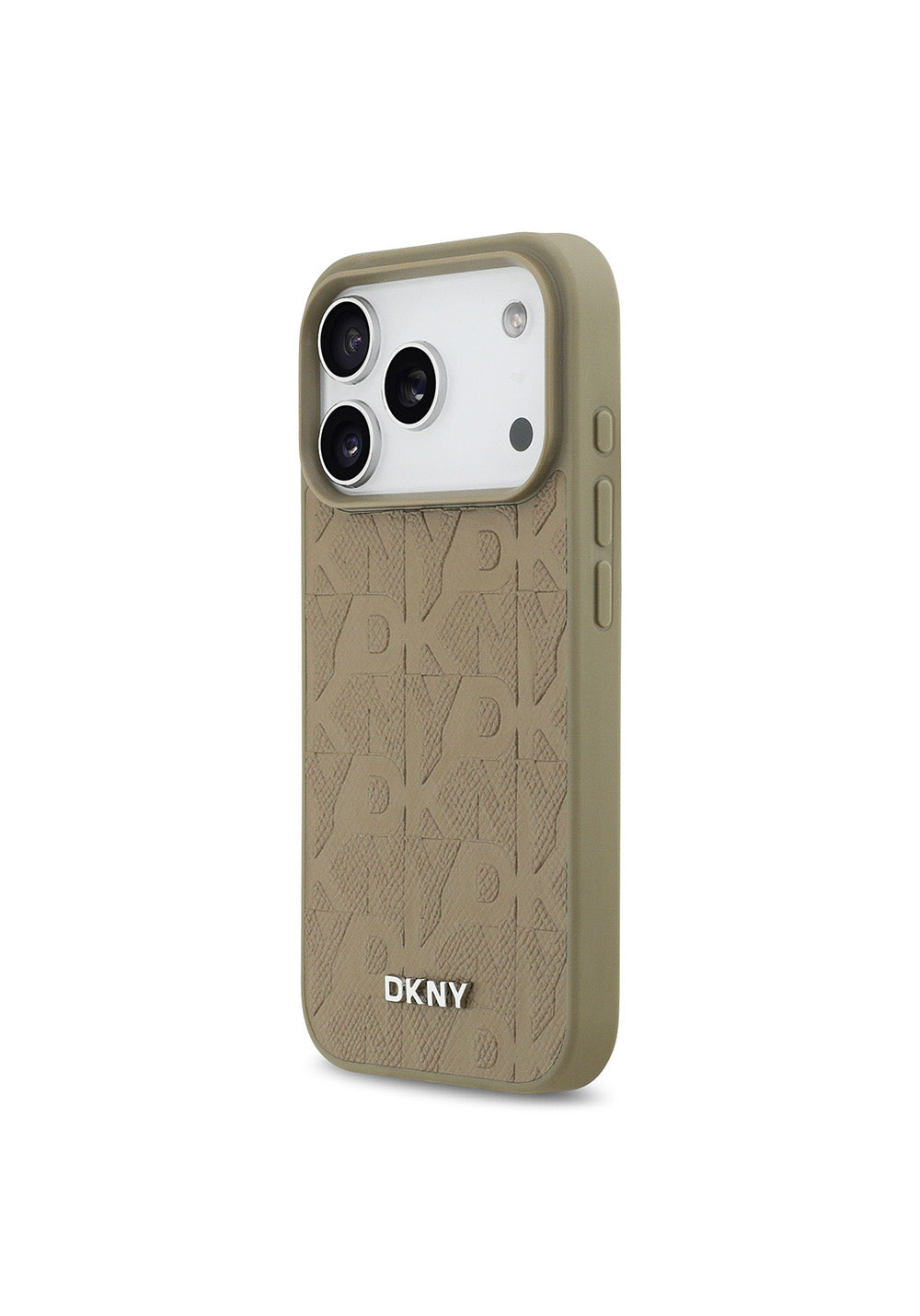 Apple iPhone 17 Pro Kılıf DKNY Orijinal Lisanslı Manyetik Şarj Uyumlu 3D Yazılı Grid Pattern Kapak