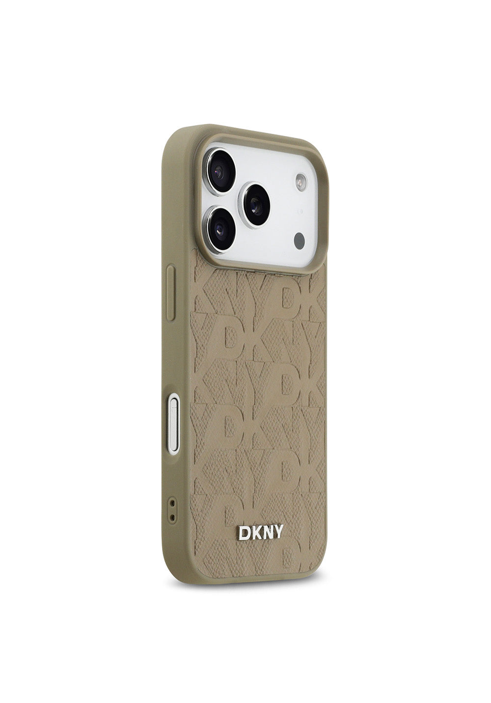 Apple iPhone 17 Pro Kılıf DKNY Orijinal Lisanslı Manyetik Şarj Uyumlu 3D Yazılı Grid Pattern Kapak