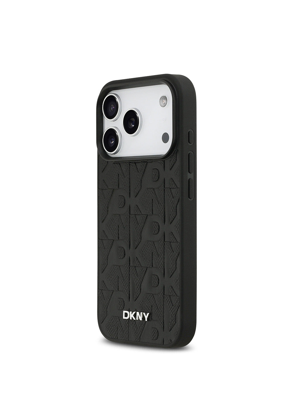Apple iPhone 17 Pro Kılıf DKNY Orijinal Lisanslı Manyetik Şarj Uyumlu 3D Yazılı Grid Pattern Kapak