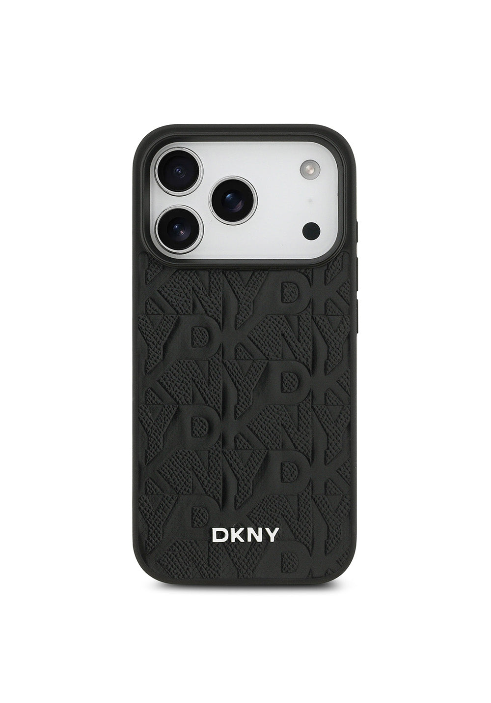 Apple iPhone 17 Pro Kılıf DKNY Orijinal Lisanslı Manyetik Şarj Uyumlu 3D Yazılı Grid Pattern Kapak