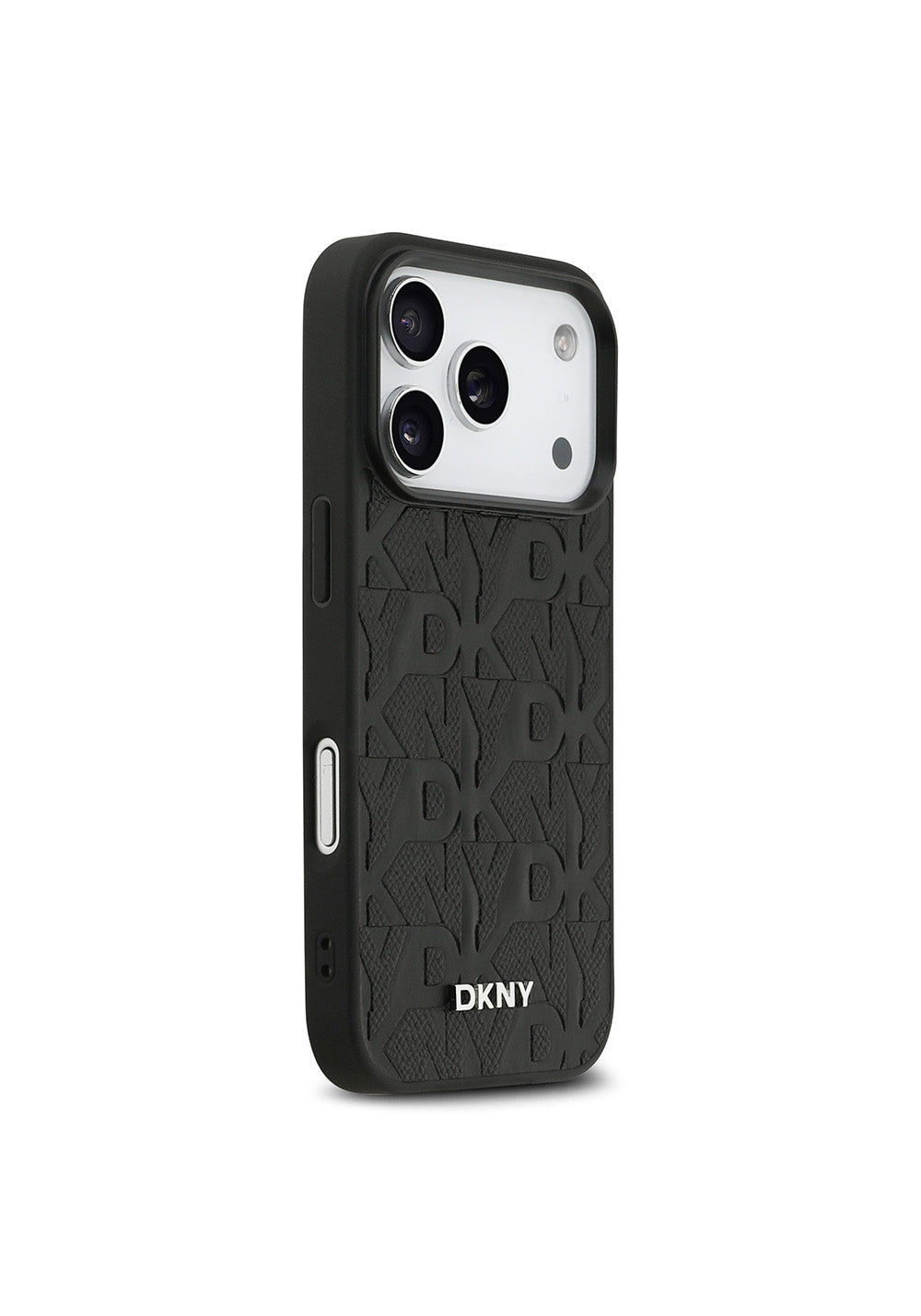 Apple iPhone 17 Pro Kılıf DKNY Orijinal Lisanslı Manyetik Şarj Uyumlu 3D Yazılı Grid Pattern Kapak