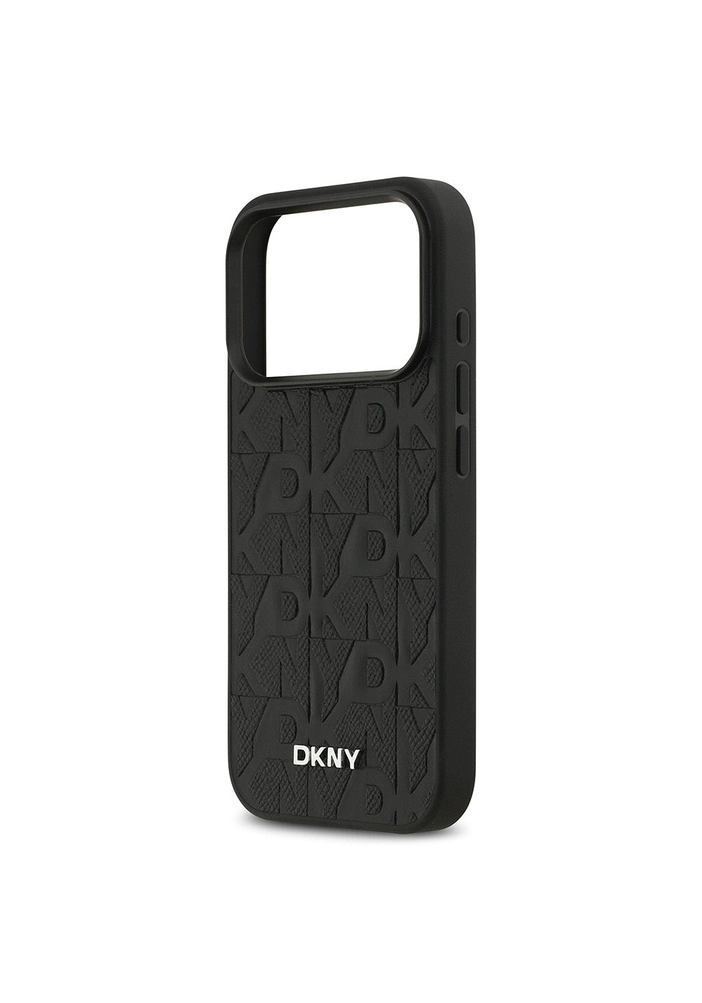 Apple iPhone 17 Pro Kılıf DKNY Orijinal Lisanslı Manyetik Şarj Uyumlu 3D Yazılı Grid Pattern Kapak