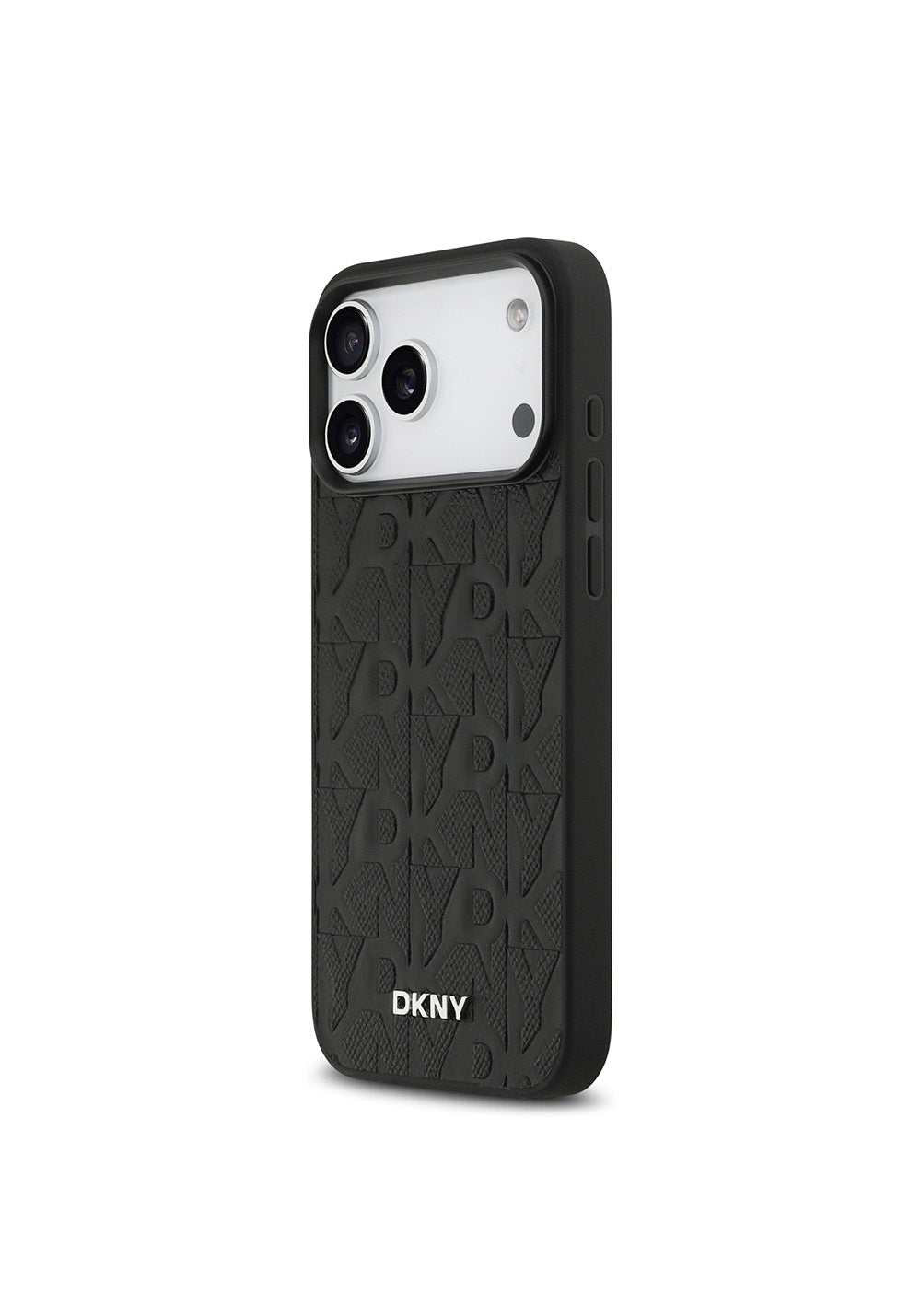 Apple iPhone 17 Pro Max Kılıf DKNY Orijinal Lisanslı Manyetik Şarj Uyumlu 3D Yazılı Grid Pattern Kapak
