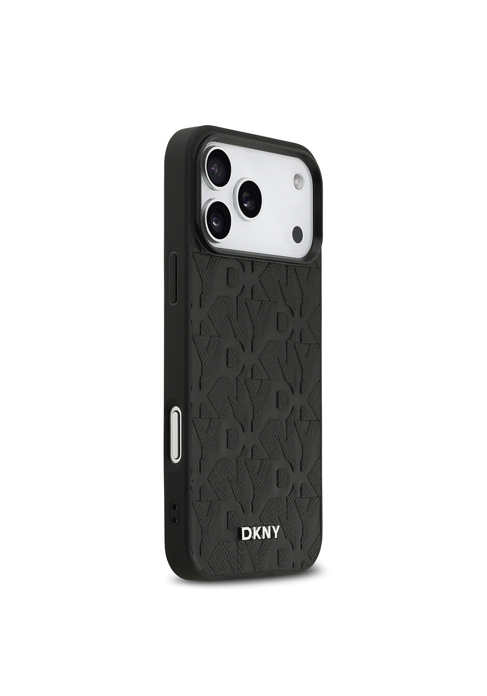 Apple iPhone 17 Pro Max Kılıf DKNY Orijinal Lisanslı Manyetik Şarj Uyumlu 3D Yazılı Grid Pattern Kapak