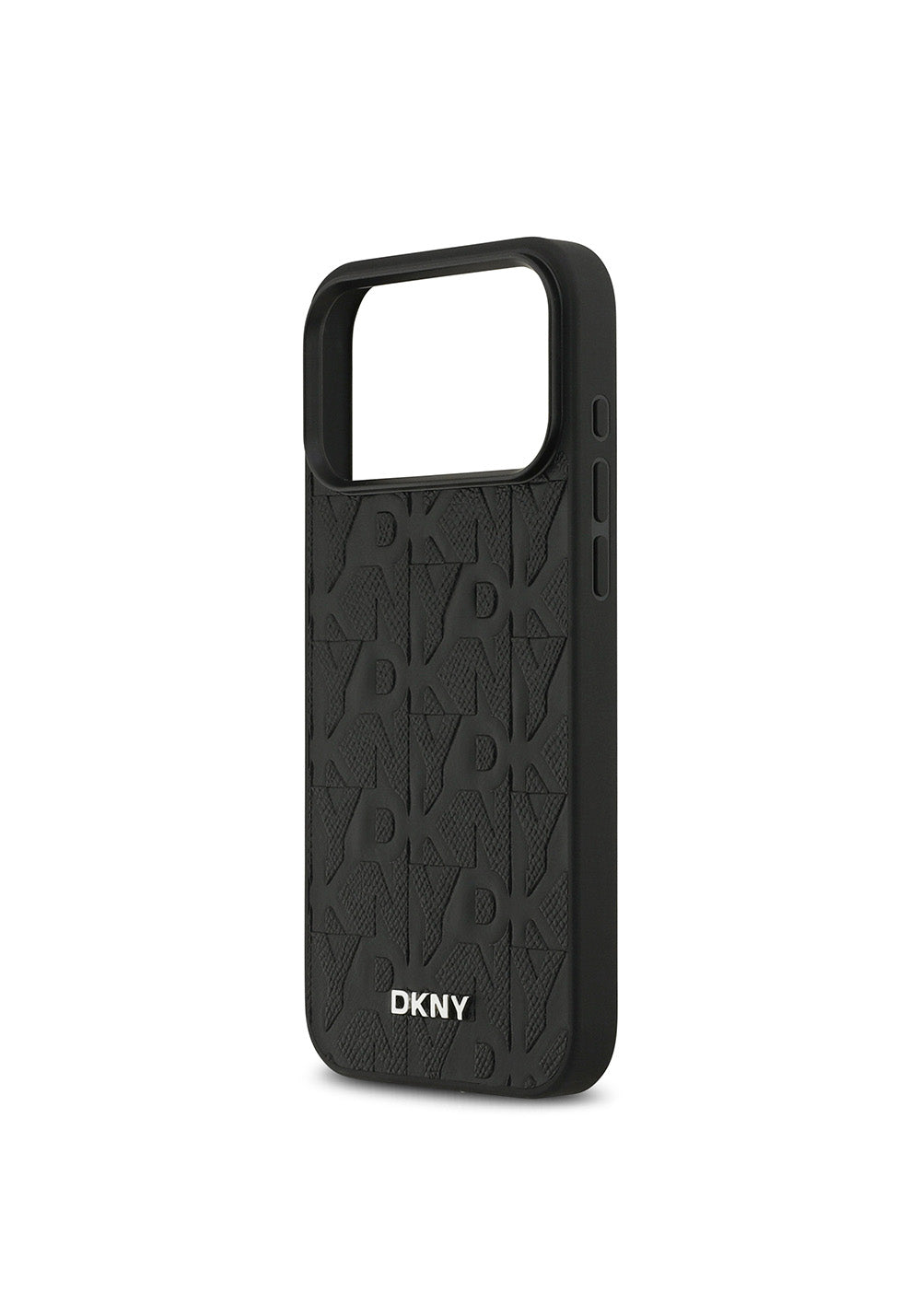 Apple iPhone 17 Pro Max Kılıf DKNY Orijinal Lisanslı Manyetik Şarj Uyumlu 3D Yazılı Grid Pattern Kapak