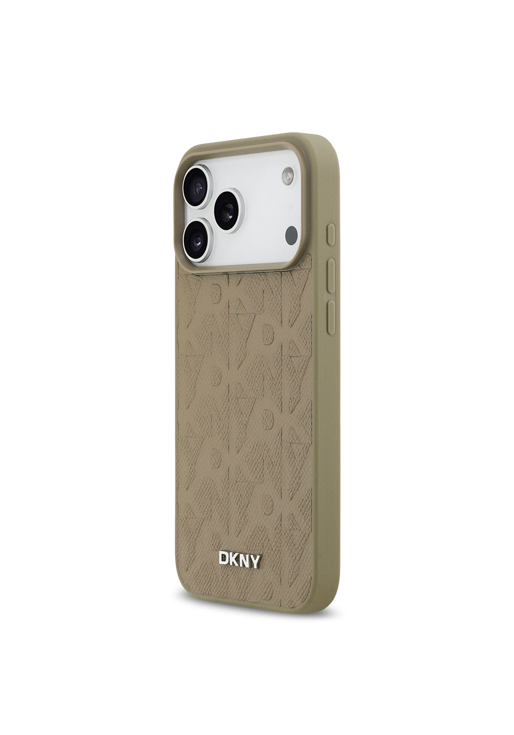 Apple iPhone 17 Pro Max Kılıf DKNY Orijinal Lisanslı Manyetik Şarj Uyumlu 3D Yazılı Grid Pattern Kapak
