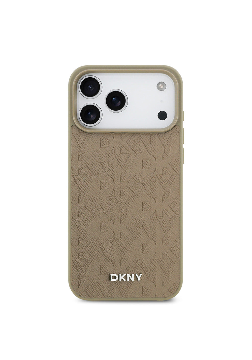 Apple iPhone 17 Pro Max Kılıf DKNY Orijinal Lisanslı Manyetik Şarj Uyumlu 3D Yazılı Grid Pattern Kapak