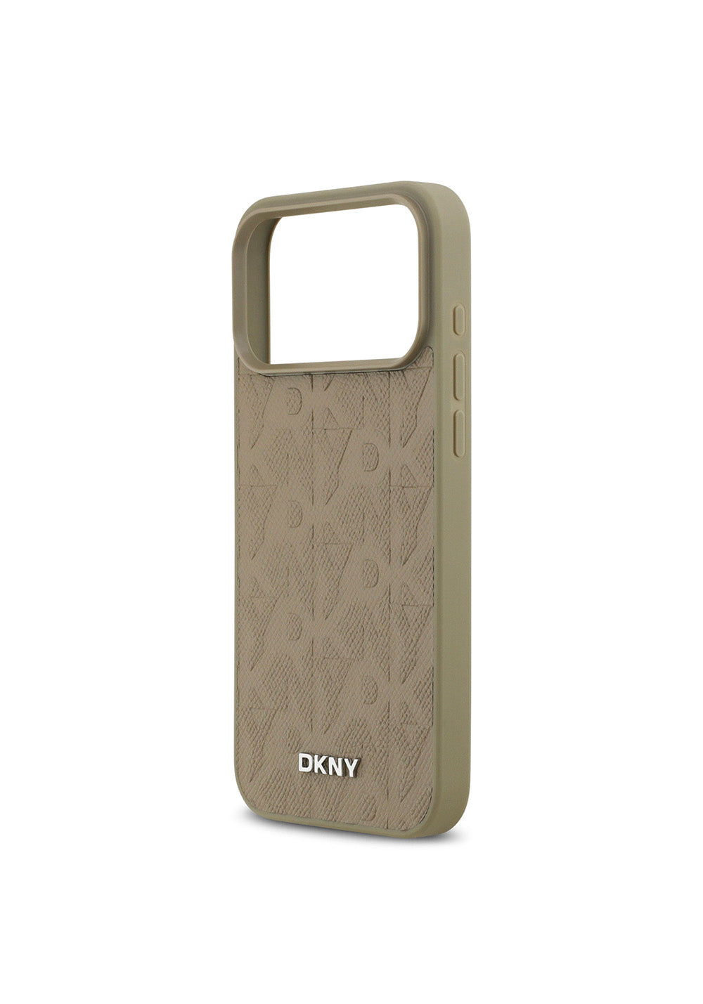 Apple iPhone 17 Pro Max Kılıf DKNY Orijinal Lisanslı Manyetik Şarj Uyumlu 3D Yazılı Grid Pattern Kapak
