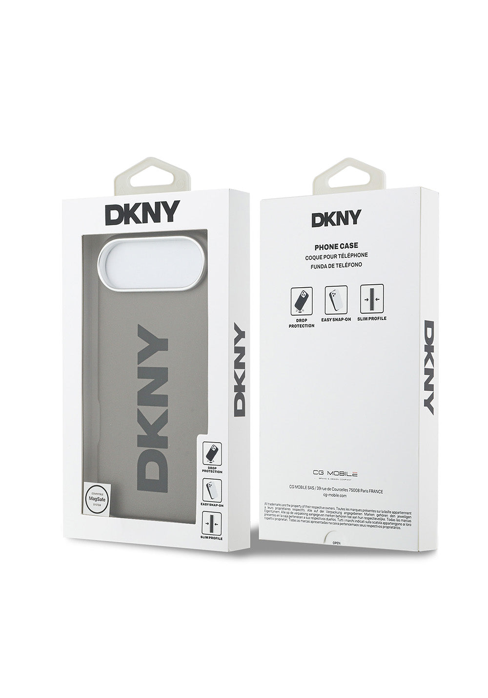 Apple iPhone 17 Air Kılıf DKNY Orijinal Lisanslı Manyetik Şarj Uyumlu PU Büyük Dikey Logolu Kapak