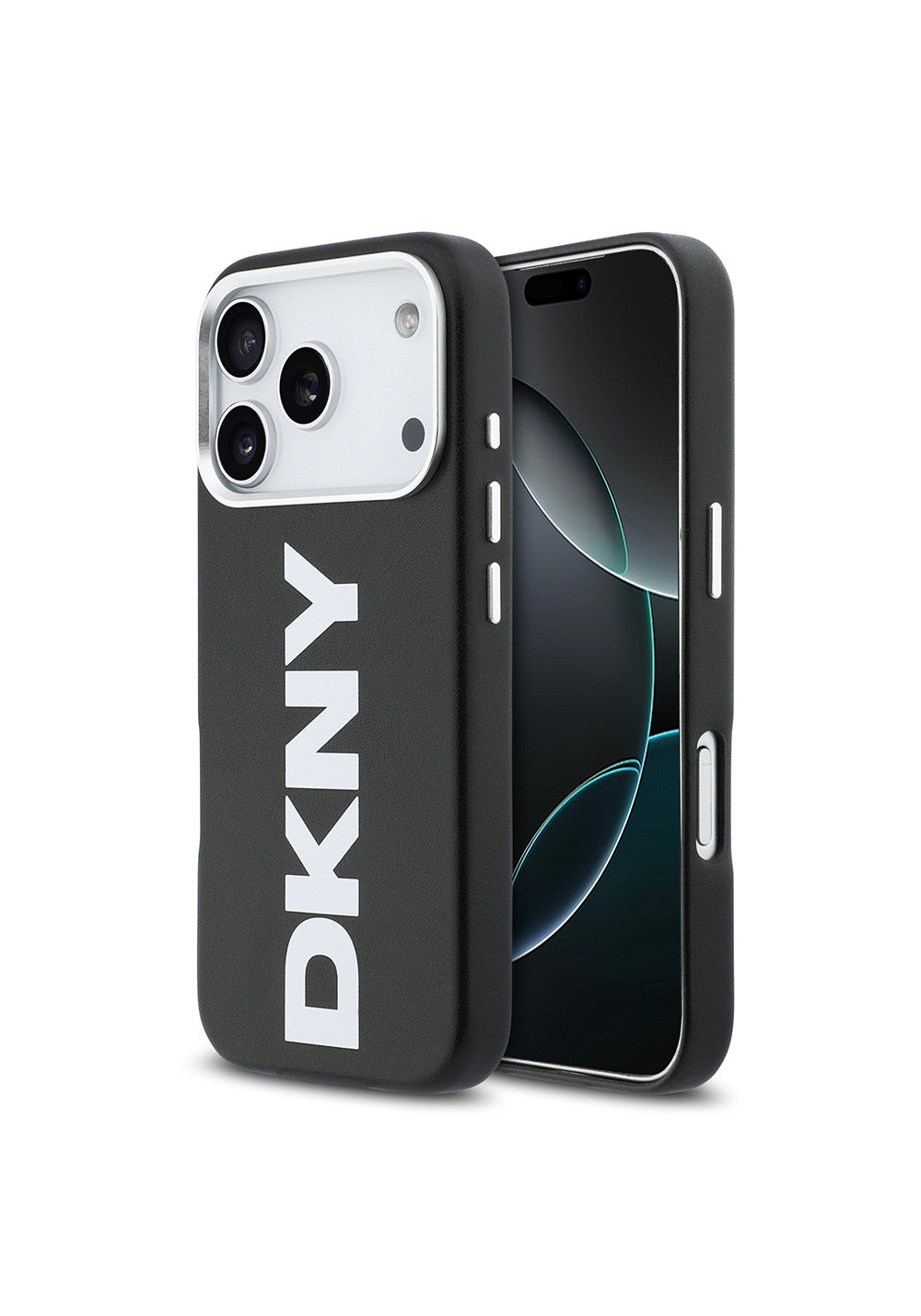 Apple iPhone 17 Pro Kılıf DKNY Orijinal Lisanslı Manyetik Şarj Uyumlu PU Büyük Dikey Logolu Kapak