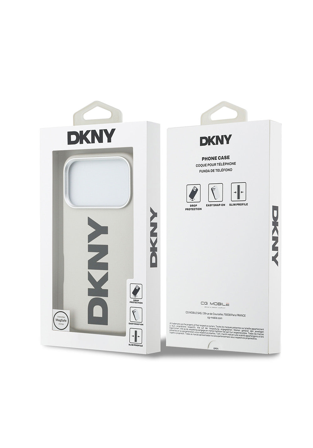 Apple iPhone 17 Pro Kılıf DKNY Orijinal Lisanslı Manyetik Şarj Uyumlu PU Büyük Dikey Logolu Kapak