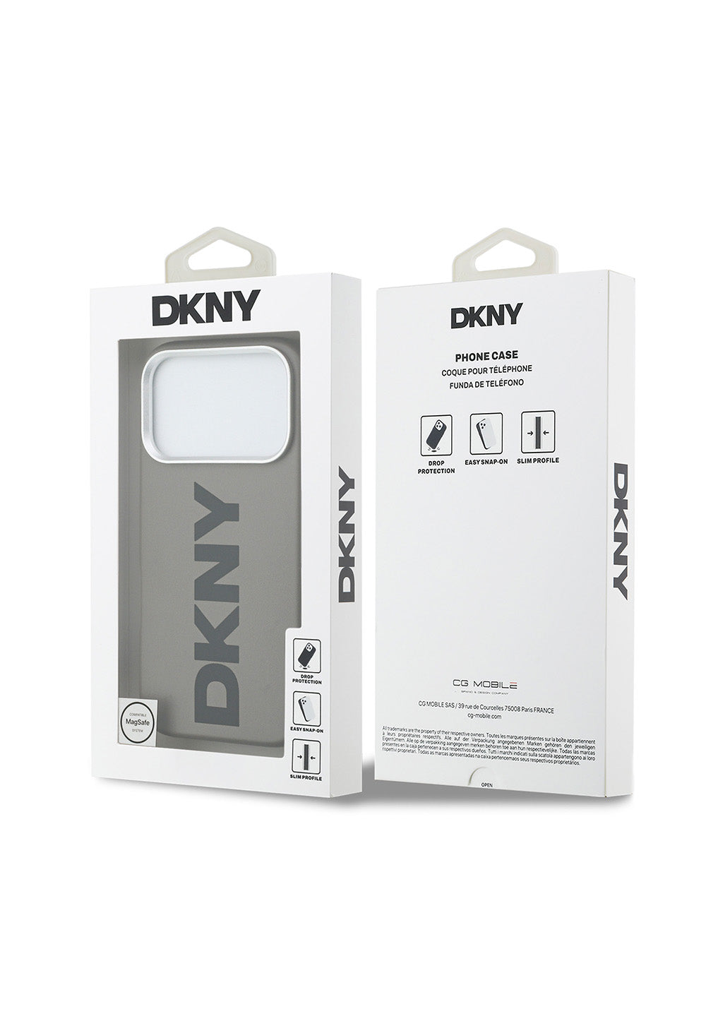 Apple iPhone 17 Pro Kılıf DKNY Orijinal Lisanslı Manyetik Şarj Uyumlu PU Büyük Dikey Logolu Kapak