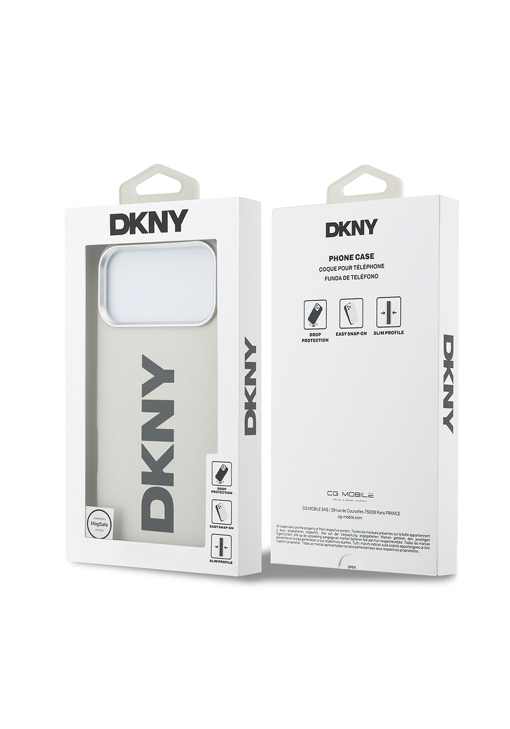 Apple iPhone 17 Pro Max Kılıf DKNY Orijinal Lisanslı Manyetik Şarj Uyumlu PU Büyük Dikey Logolu Kapak