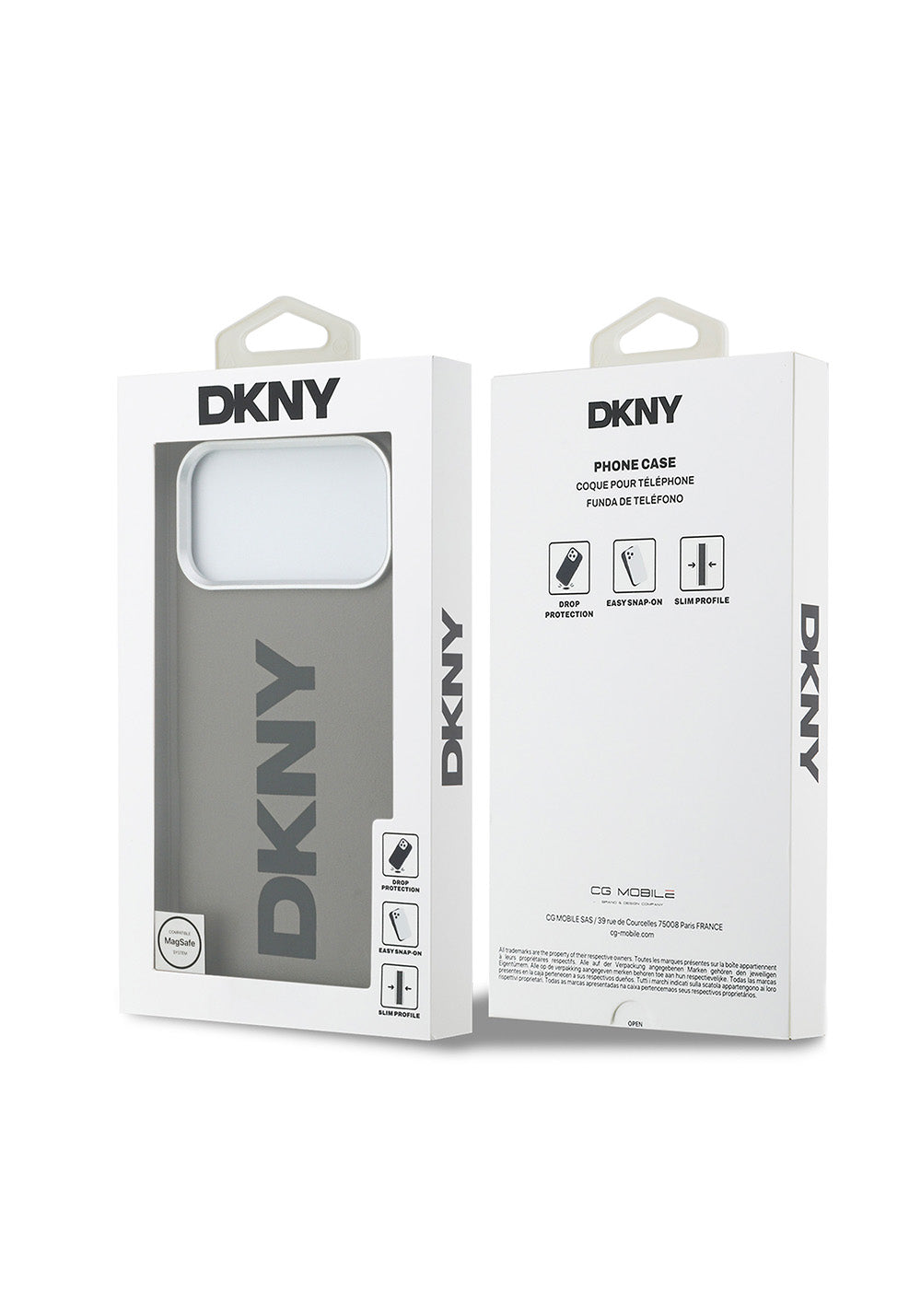 Apple iPhone 17 Pro Max Kılıf DKNY Orijinal Lisanslı Manyetik Şarj Uyumlu PU Büyük Dikey Logolu Kapak