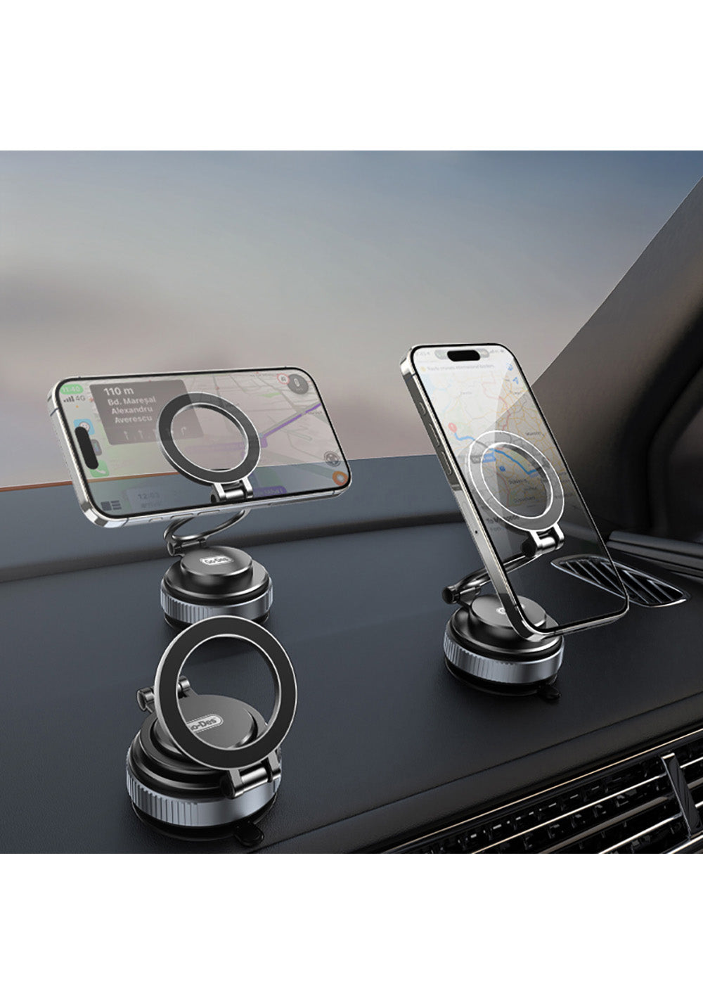 Go Des GD-HD238 360 Derece Dönebilen Vakum Özellikli Magnetik Telefon Tutucu