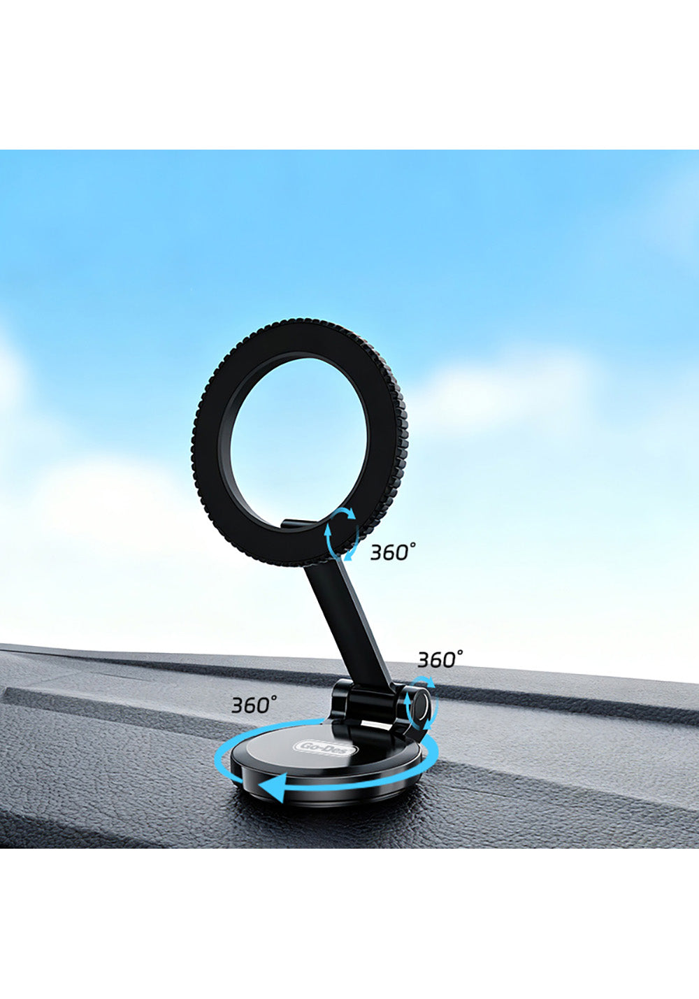 Go Des GD-HD242 360 Derece Dönebilen Düz Zemin Araç Telefon Tutucu