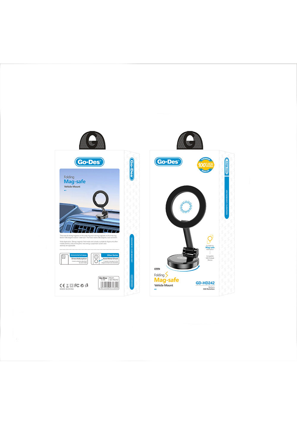 Go Des GD-HD242 360 Derece Dönebilen Düz Zemin Araç Telefon Tutucu