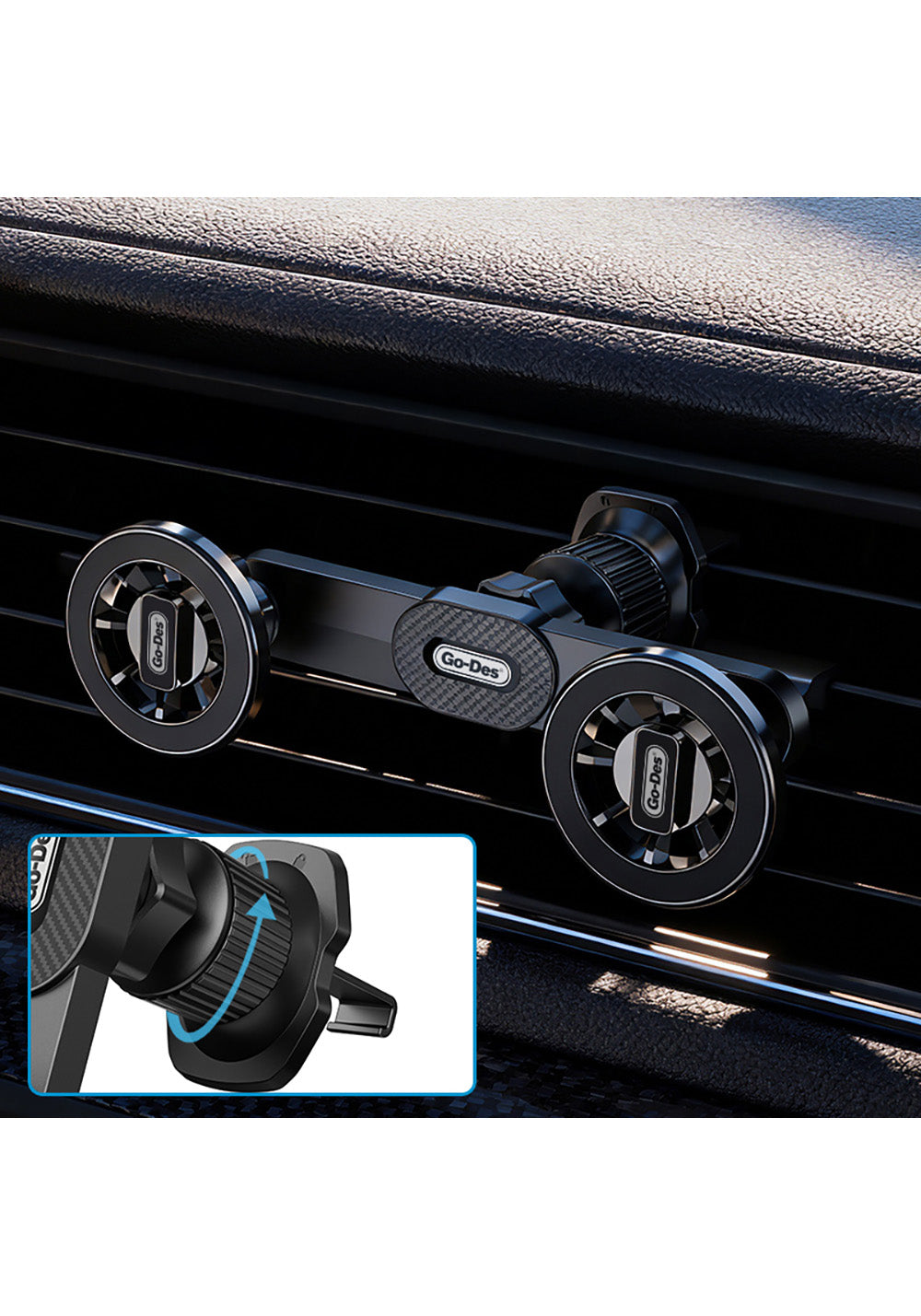 Go Des GD-HD365 Havalandırma Tasarım 2in1 Magnetik Araç Telefon Tutucu