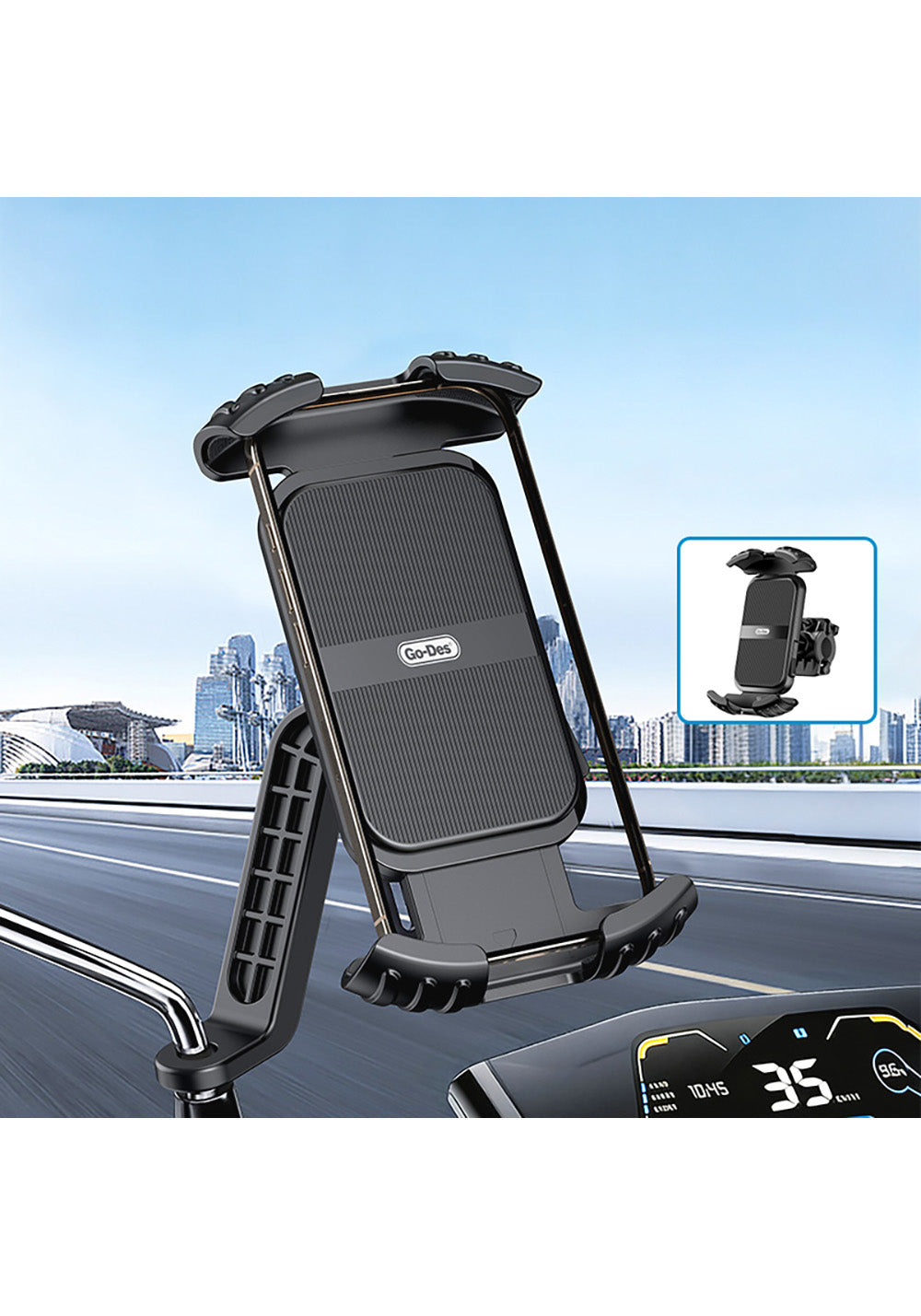 Go Des GD-HD503 360° Derece Dönebilen Ayarlanabilir Motosiklet ve Bisiklet Telefon Tutucu