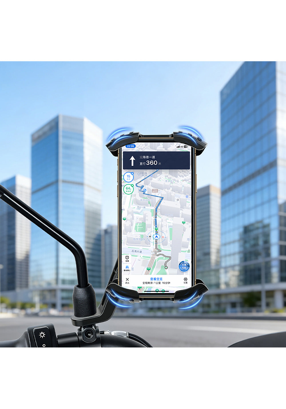Go Des GD-HD503 360° Derece Dönebilen Ayarlanabilir Motosiklet ve Bisiklet Telefon Tutucu
