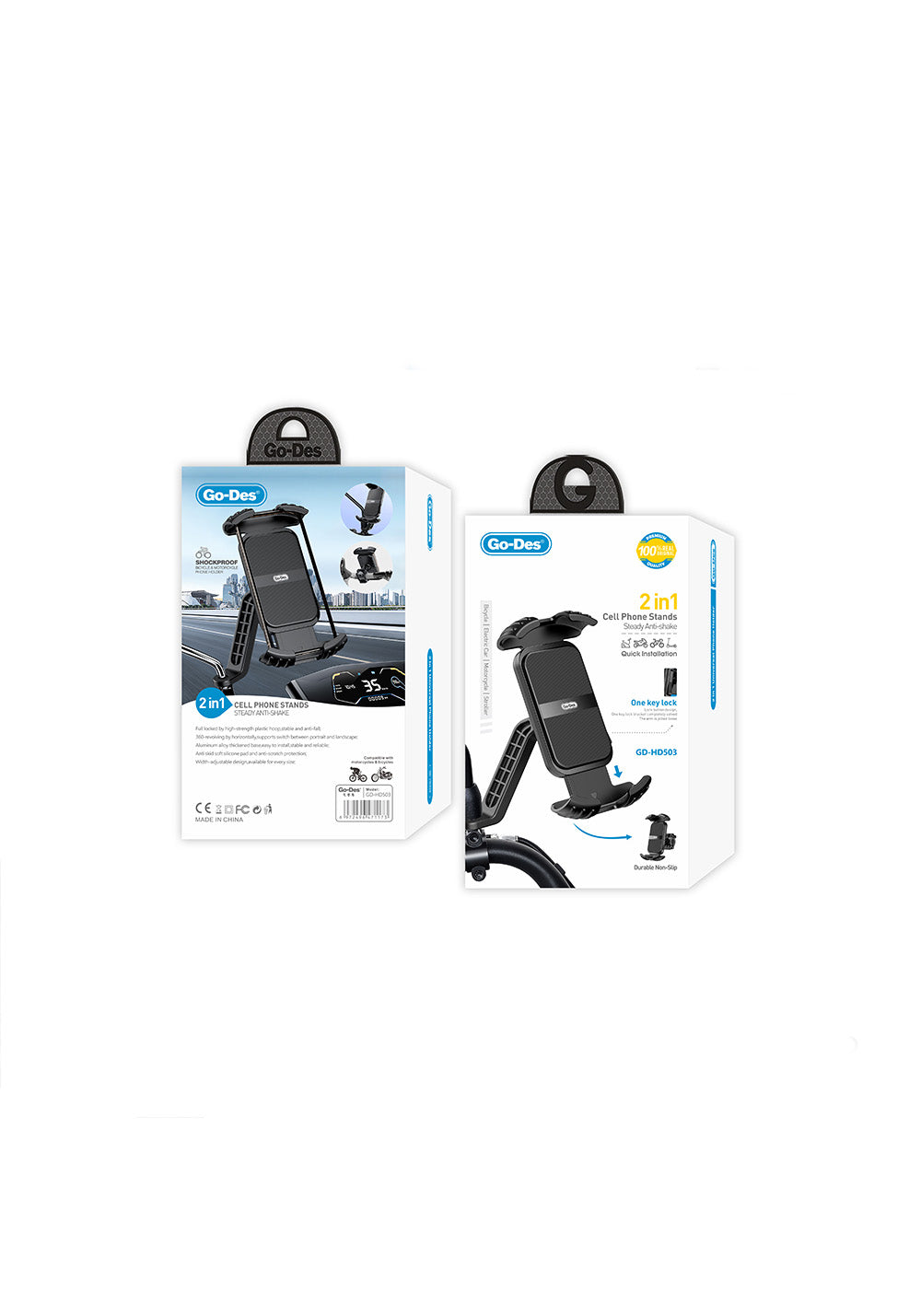 Go Des GD-HD503 360° Derece Dönebilen Ayarlanabilir Motosiklet ve Bisiklet Telefon Tutucu