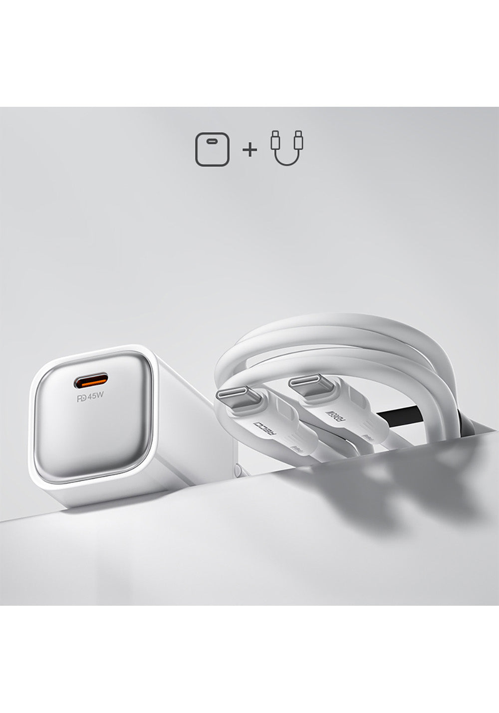Recci RC132E Type-C PD GaN Teknolojili Mini Hızlı Şarj Seti 45W 1M