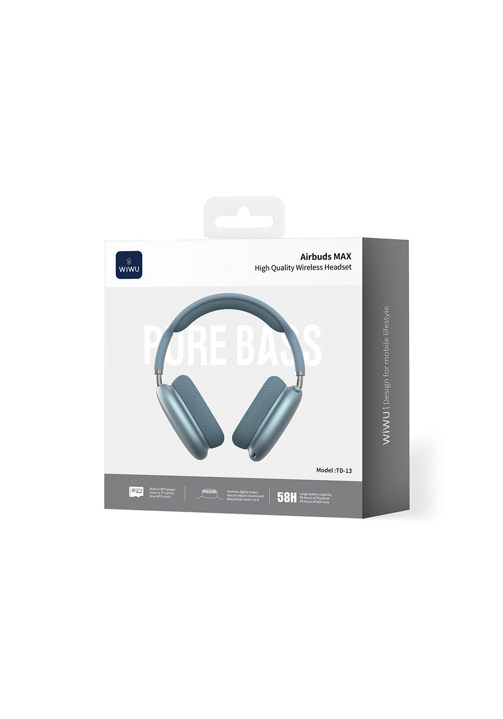 Wiwu TD-13 Airbuds Max Pure Bass Özellikli Kulak Üstü Bluetooth Kulaklık v6.0