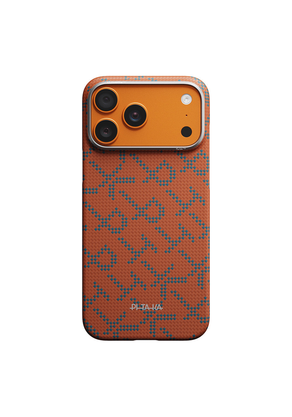 Apple iPhone 17 Pro Kılıf Manyetik Şarj Uyumlu Aramid Karbon Fiber Pitaka Tactile Woven Monogram Serisi Kapak