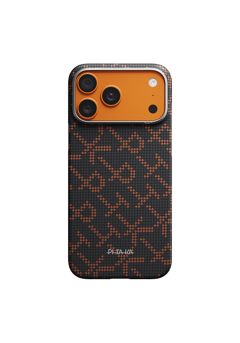 Apple iPhone 17 Pro Kılıf Manyetik Şarj Uyumlu Aramid Karbon Fiber Pitaka Tactile Woven Monogram Serisi Kapak
