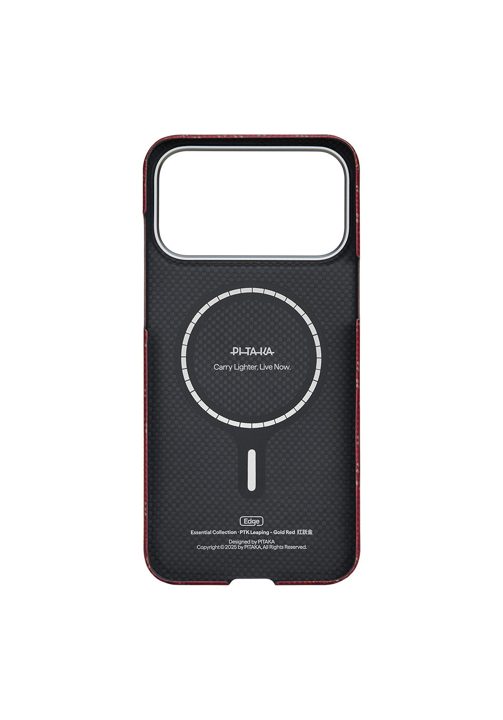 Apple iPhone 17 Pro Kılıf Manyetik Şarj Uyumlu Aramid Karbon Fiber Pitaka Tactile Woven Monogram Serisi Kapak