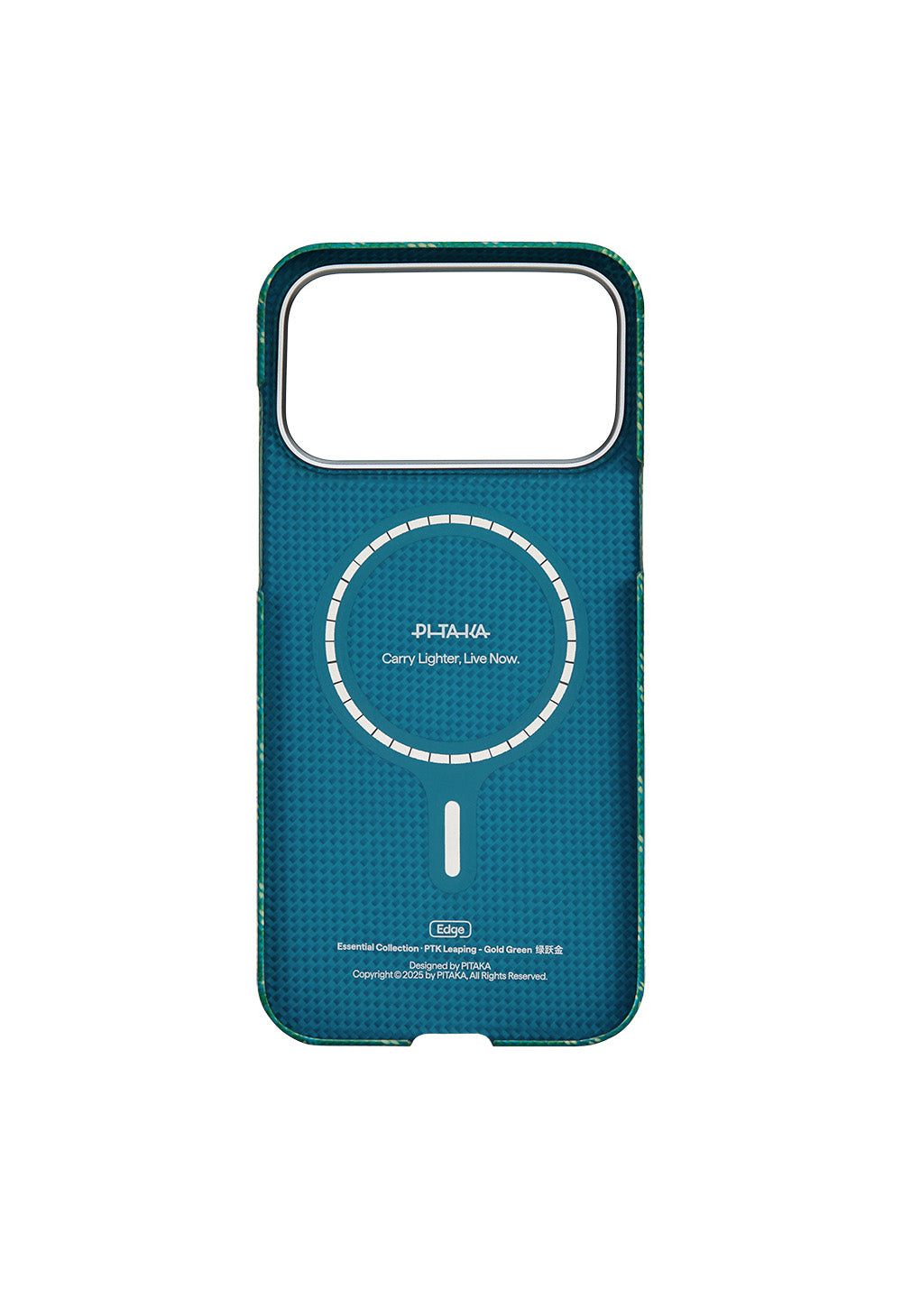 Apple iPhone 17 Pro Kılıf Manyetik Şarj Uyumlu Aramid Karbon Fiber Pitaka Tactile Woven Monogram Serisi Kapak
