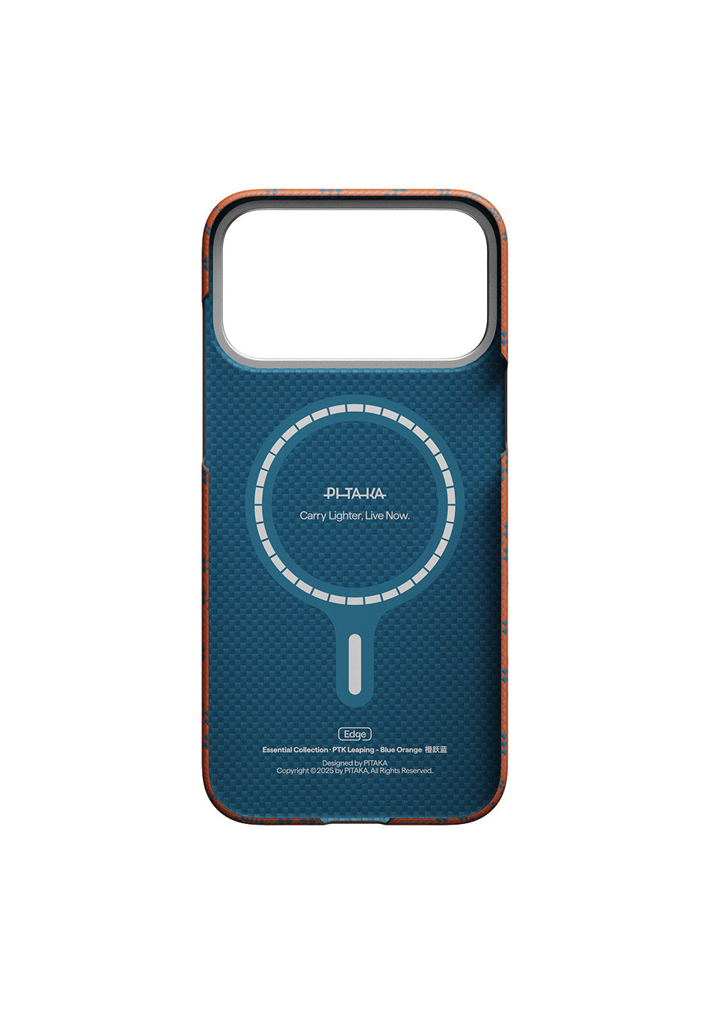 Apple iPhone 17 Pro Kılıf Manyetik Şarj Uyumlu Aramid Karbon Fiber Pitaka Tactile Woven Monogram Serisi Kapak