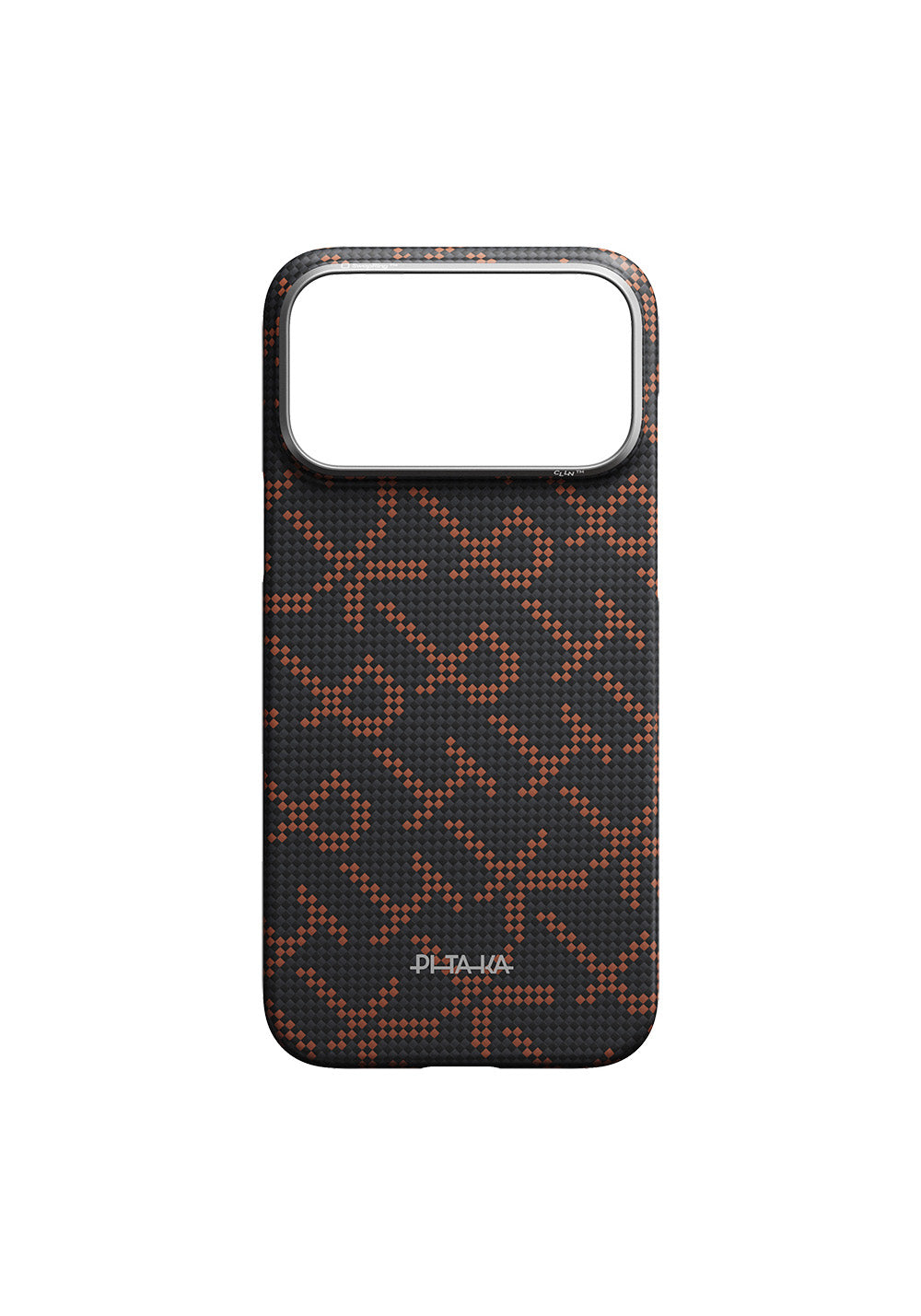 Apple iPhone 17 Pro Kılıf Manyetik Şarj Uyumlu Aramid Karbon Fiber Pitaka Tactile Woven Monogram Serisi Kapak
