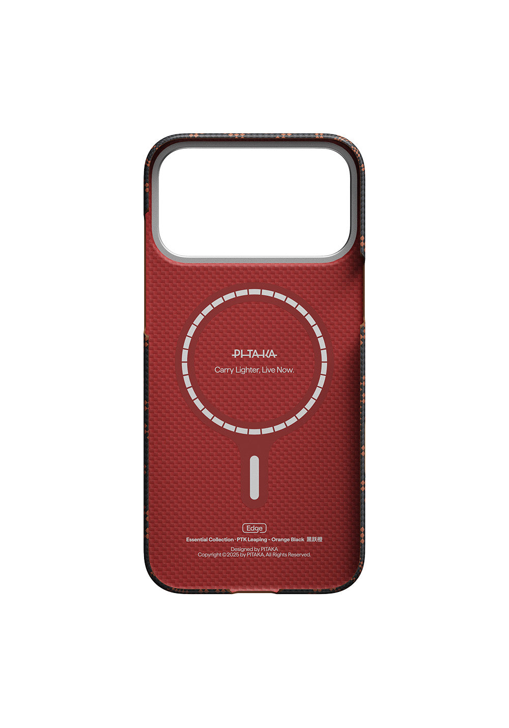 Apple iPhone 17 Pro Kılıf Manyetik Şarj Uyumlu Aramid Karbon Fiber Pitaka Tactile Woven Monogram Serisi Kapak