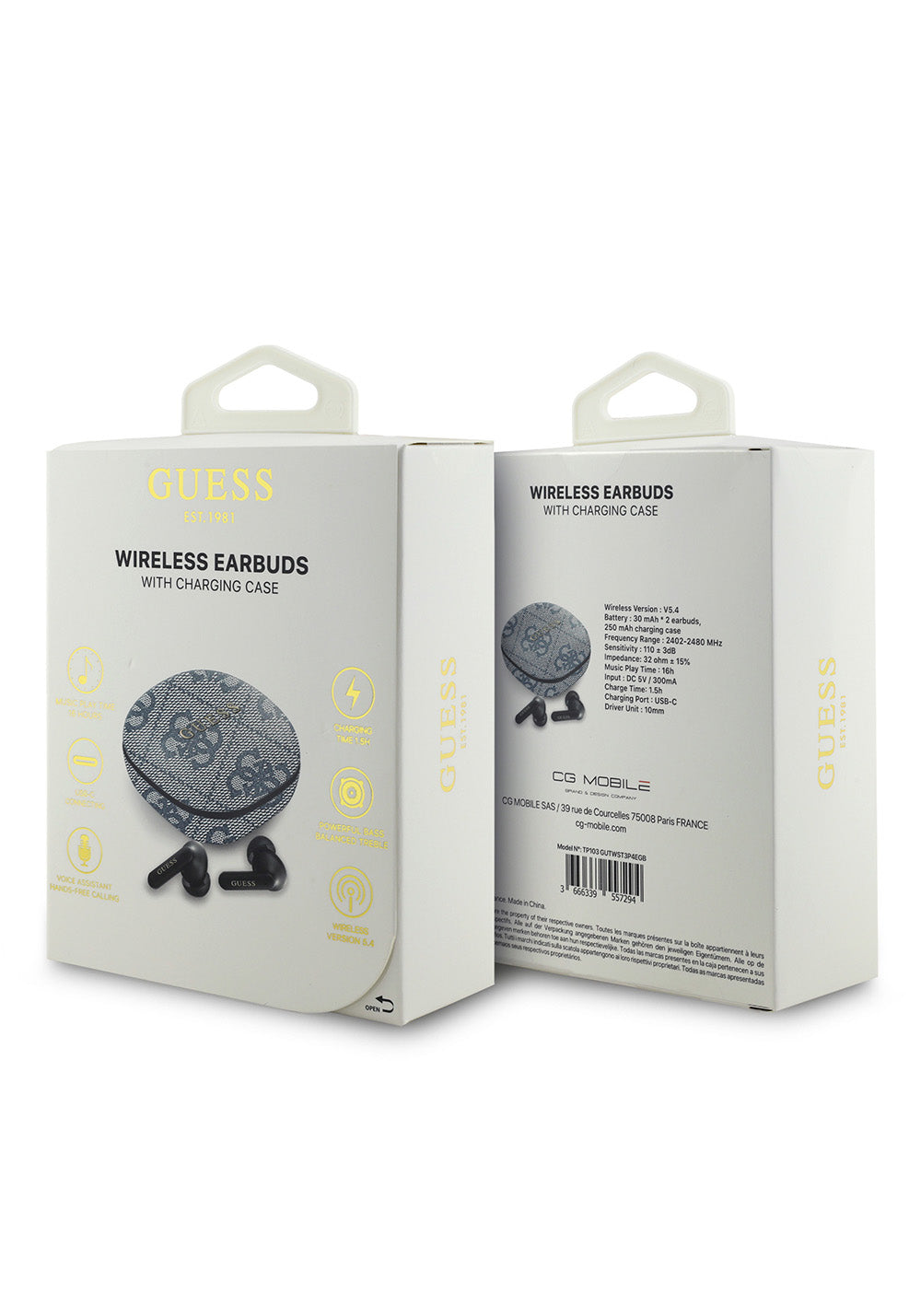 Guess Orijinal Lisanslı PU 4G Desenli Klasik Metal Yazı Logolu TWS Kulak İçi Bluetooth Kulaklık