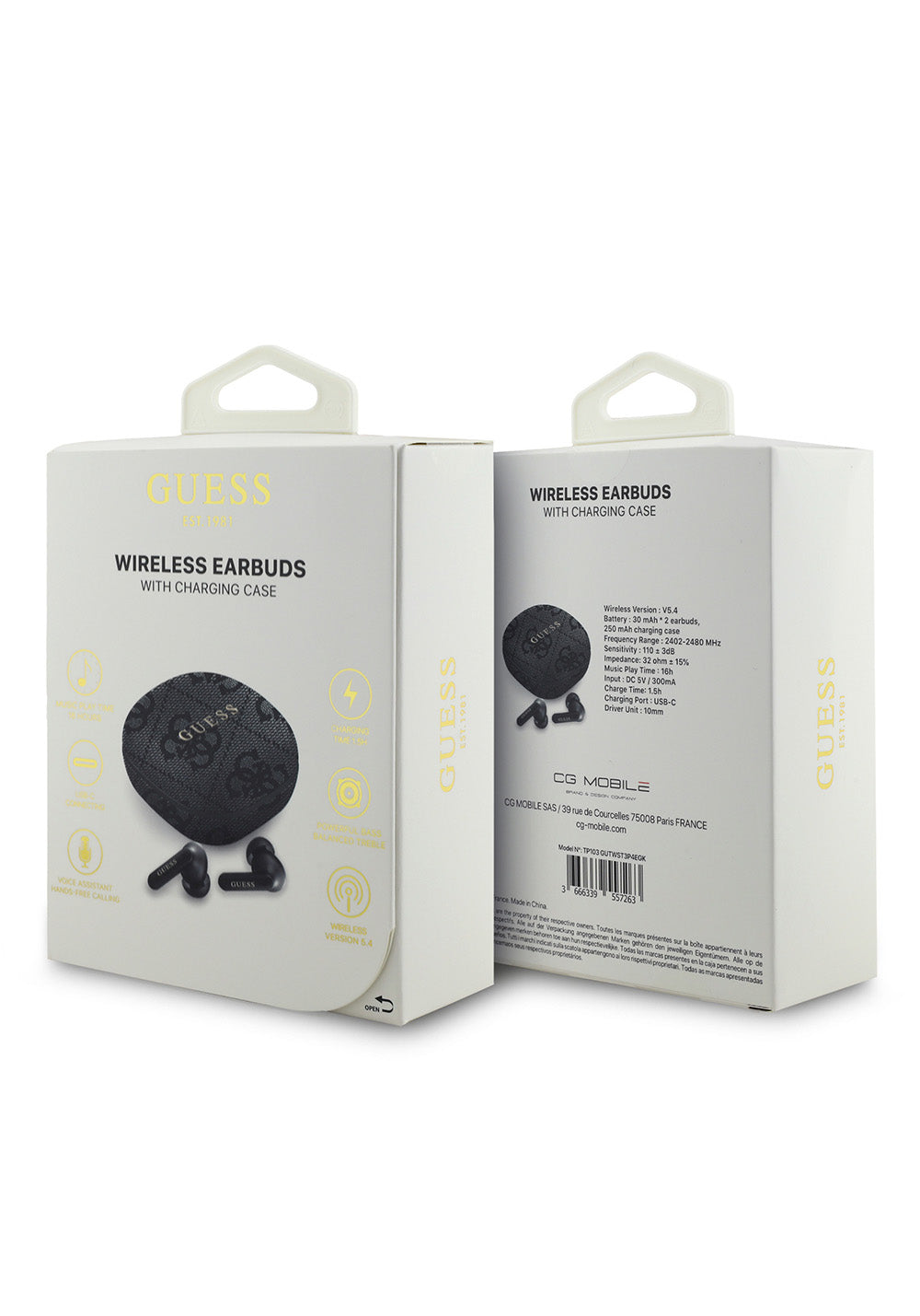 Guess Orijinal Lisanslı PU 4G Desenli Klasik Metal Yazı Logolu TWS Kulak İçi Bluetooth Kulaklık