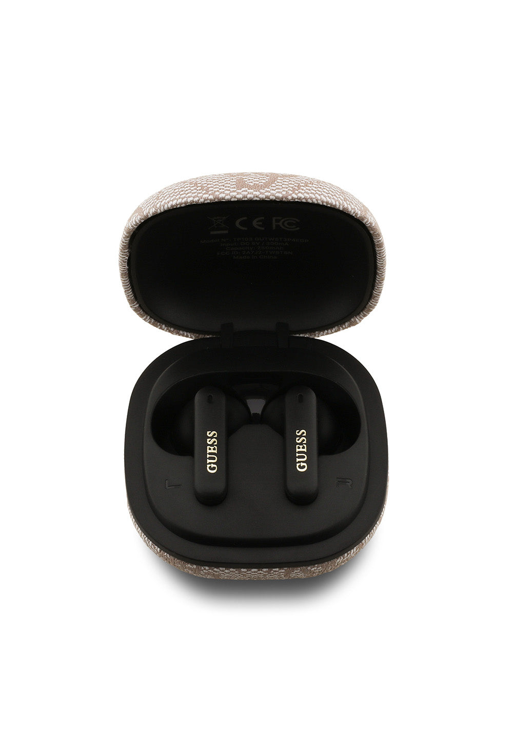 Guess Orijinal Lisanslı PU 4G Desenli Klasik Metal Yazı Logolu TWS Kulak İçi Bluetooth Kulaklık