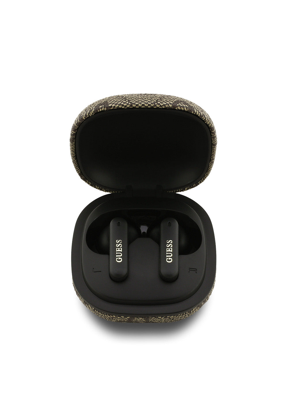Guess Orijinal Lisanslı PU 4G Desenli Klasik Metal Yazı Logolu TWS Kulak İçi Bluetooth Kulaklık