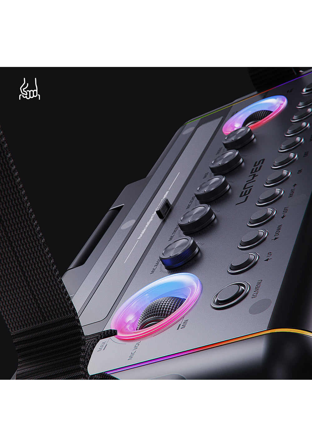 Lenyes S892 RGB Işıklı Mikrofonlu Dokunmatik Ekranlı Taşınabilir TWS Bluetooth Speaker Hoparlör v5.3 300W