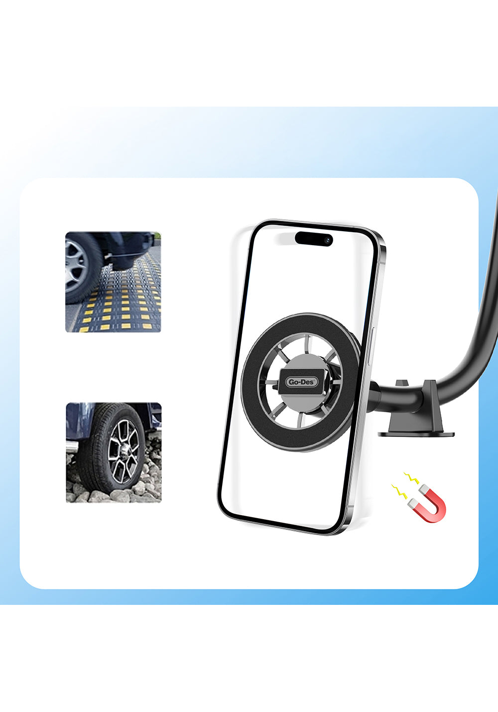 Go Des GD-HD368 Magnetik Esnek Vantuzlu Tasarım Araç Telefon Tutucu