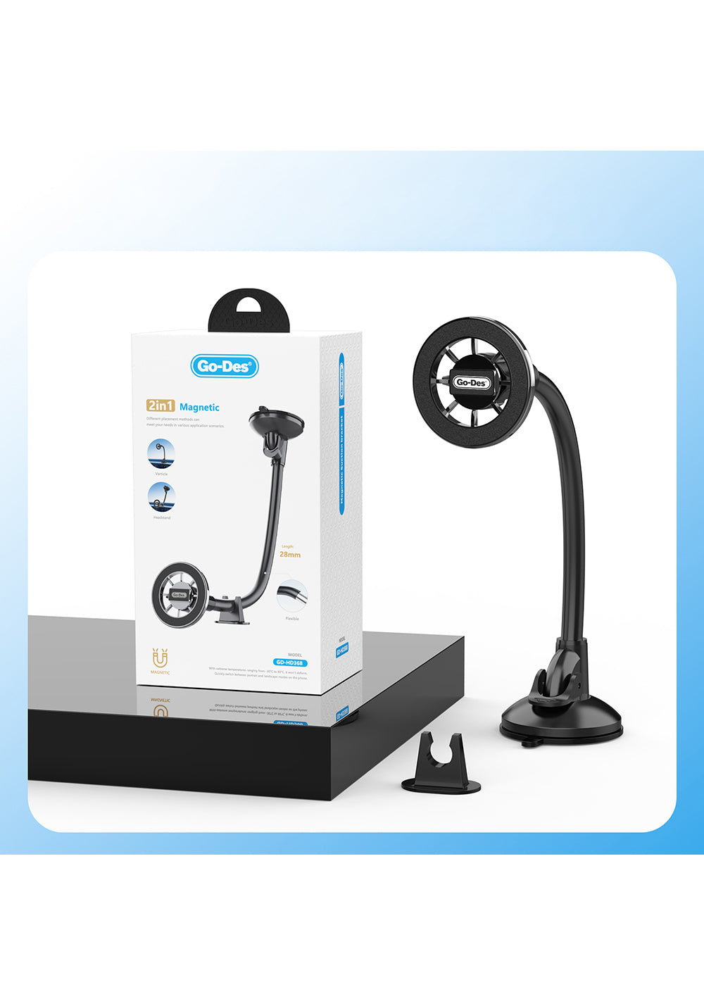 Go Des GD-HD368 Magnetik Esnek Vantuzlu Tasarım Araç Telefon Tutucu