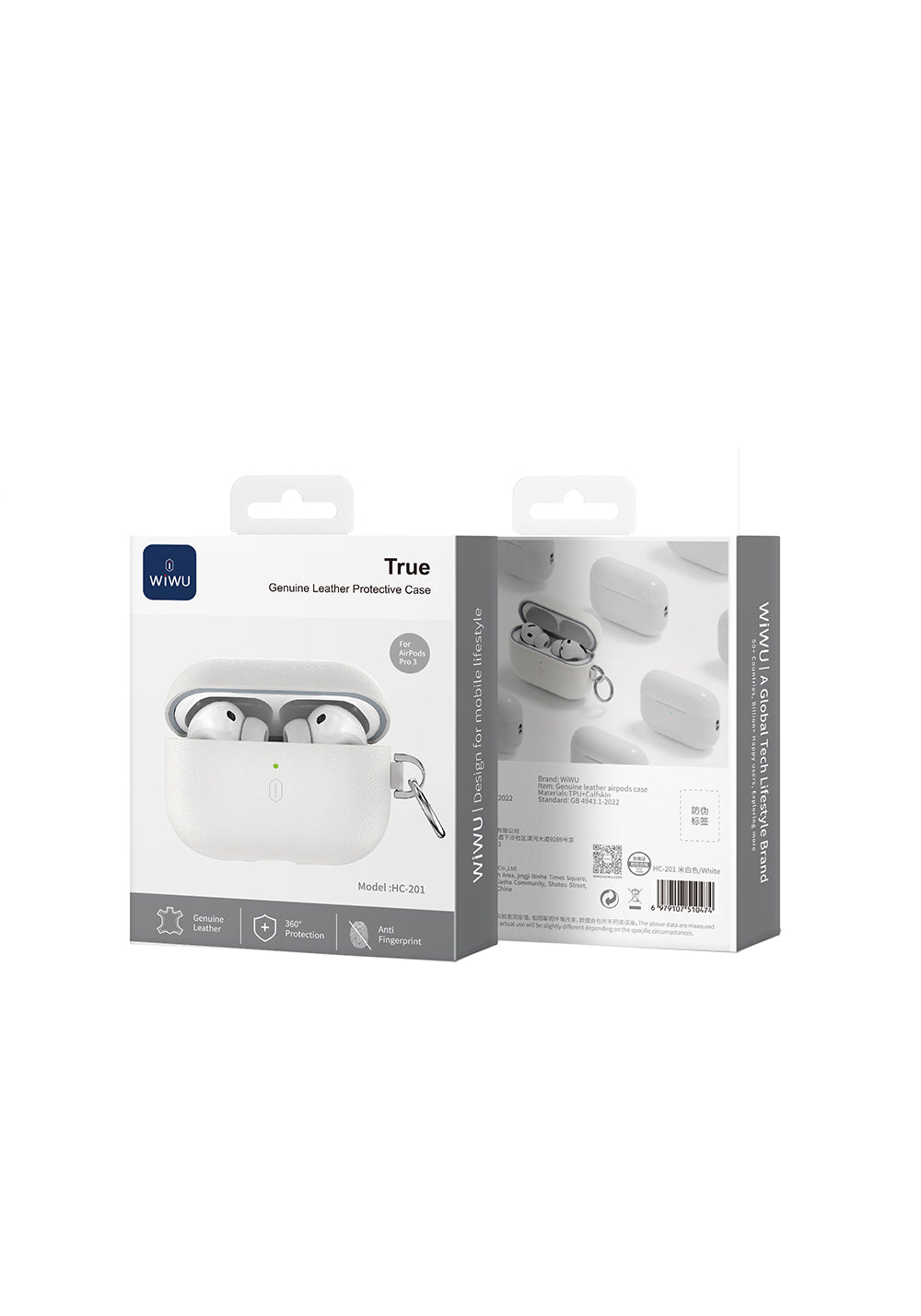 Apple AirPods Pro 3 Wiwu HC-201 Parmak İzi Bırakmayan Deri Kılıf