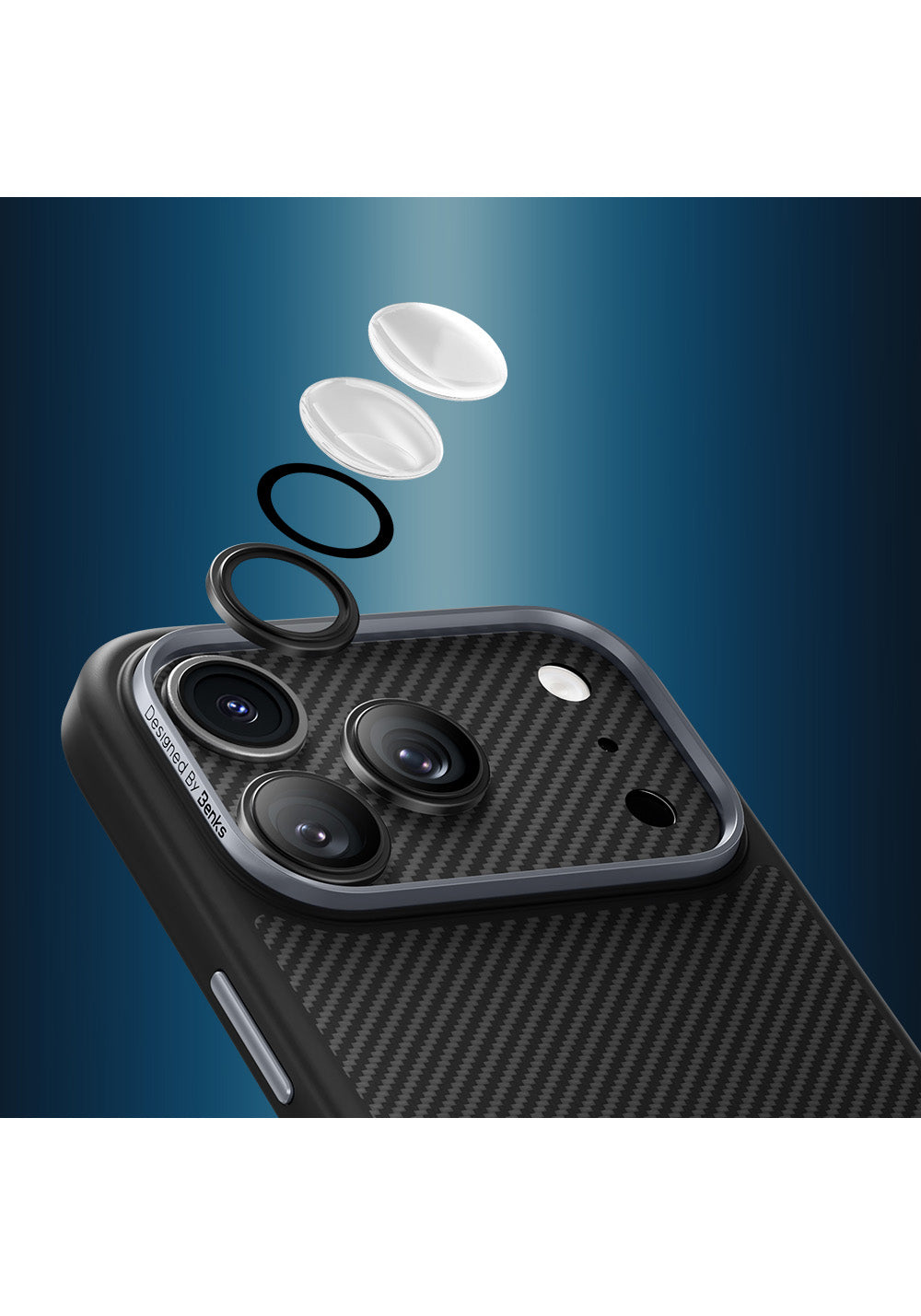 Apple iPhone 17 Pro Max Benks ArmorWarrior Serisi 600D Kevlar Kamera Lens Koruyucu