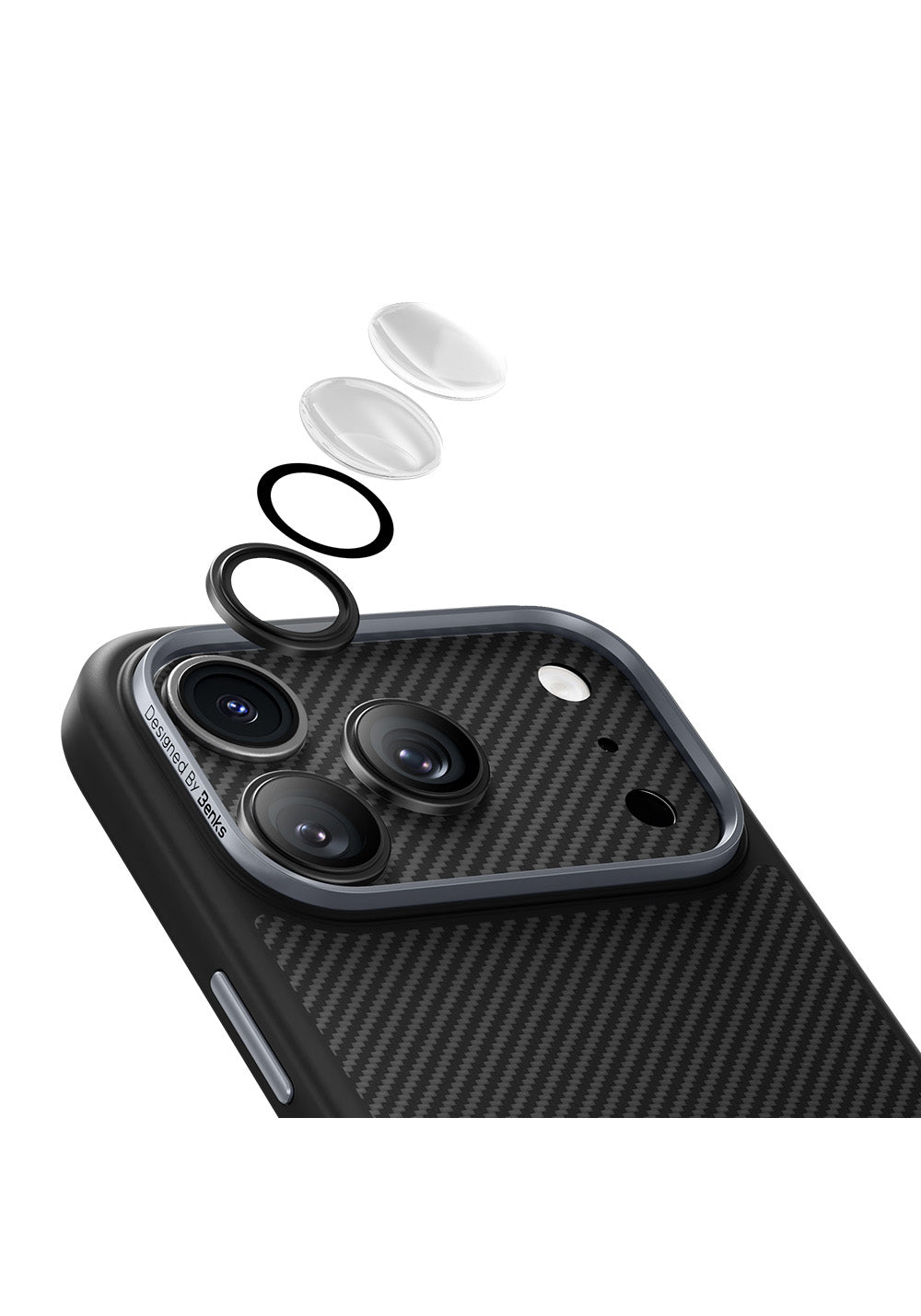 Apple iPhone 17 Pro Max Benks ArmorWarrior Serisi 600D Kevlar Kamera Lens Koruyucu